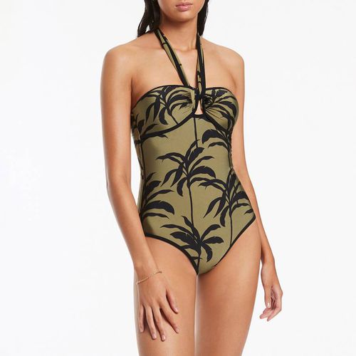 Olive Palme Halter Tie Swimsuit - Jets - Modalova