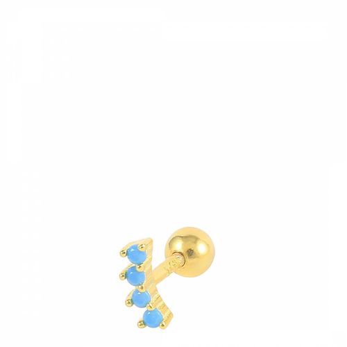 Blue Multi Gem Stud Earring - Ma Petite Amie - Modalova