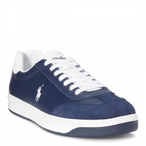 Navy Court Leather Suede Trainers - Polo Ralph Lauren - Modalova