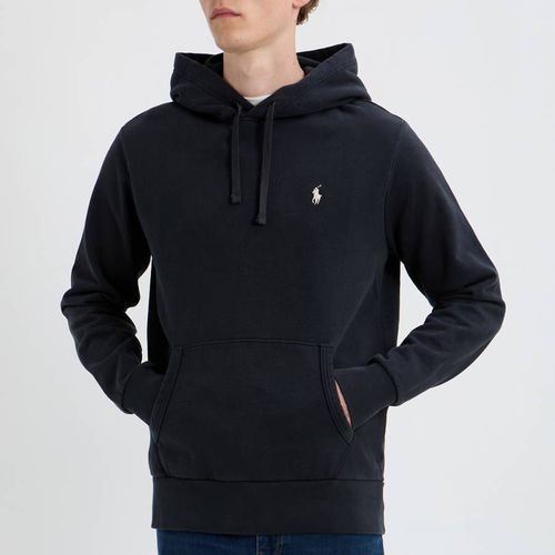 Washed Black Fleece Cotton Hoodie - Polo Ralph Lauren - Modalova