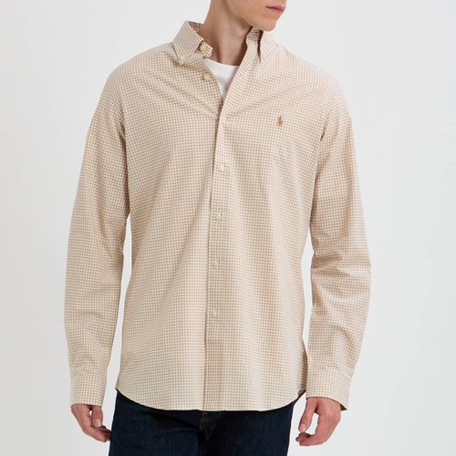 Brown Slim Gingham Poplin Cotton Shirt - Polo Ralph Lauren - Modalova