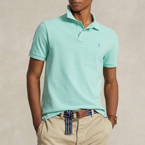 Turquoise Slim Fit Mesh Cotton Polo Shirt - Polo Ralph Lauren - Modalova