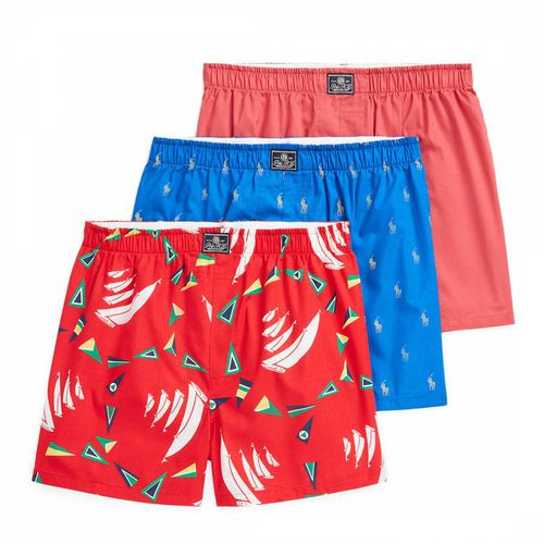 Red Multi 3 Pack Cotton Boxers - Polo Ralph Lauren - Modalova