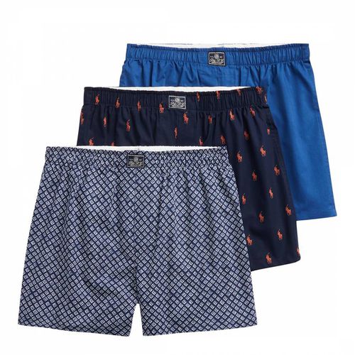 Blue Multi 3 Pack Cotton Boxers - Polo Ralph Lauren - Modalova