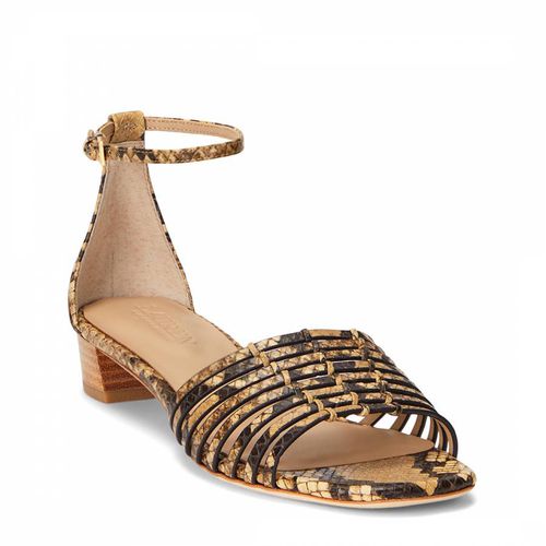 Brown Fionna Faux Snakeskin Sandals - Lauren Ralph Lauren - Modalova