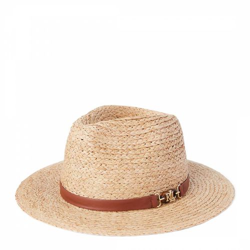 Natural Raffia Straw Fedora Hat - Lauren Ralph Lauren - Modalova