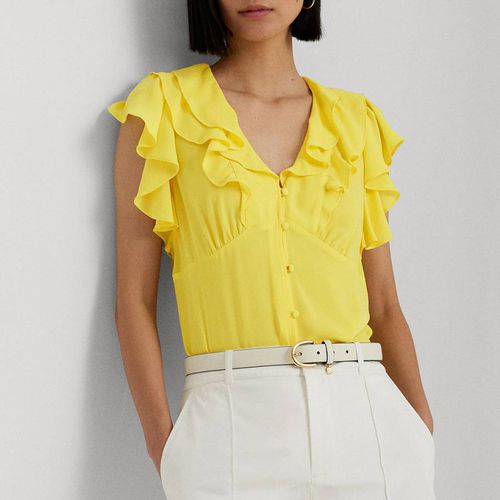 Yellow Ruffle Trim Georgette Blouse - Lauren Ralph Lauren - Modalova