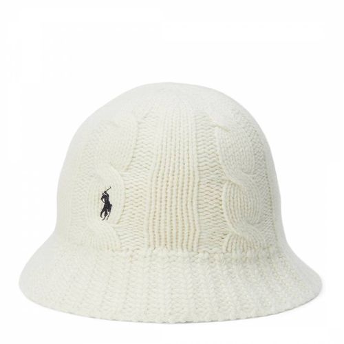 Cream Cable Knit Wool Blend Hat - Polo Ralph Lauren - Modalova