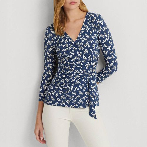 Blue Floral Wrap Top - Lauren Ralph Lauren - Modalova