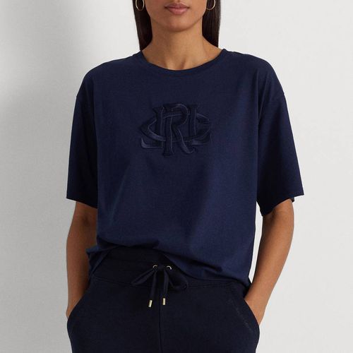 Navy Oversized Cotton Blend T-Shirt - Lauren Ralph Lauren - Modalova