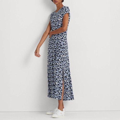 Blue Floral Print Midi Dress - Lauren Ralph Lauren - Modalova