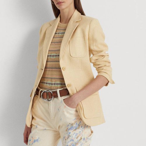 Cream Herringbone Linen Blazer - Lauren Ralph Lauren - Modalova