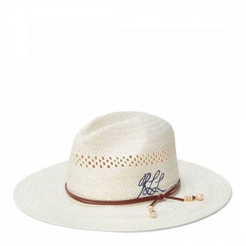 Ecru Straw Fedora Hat - Lauren Ralph Lauren - Modalova