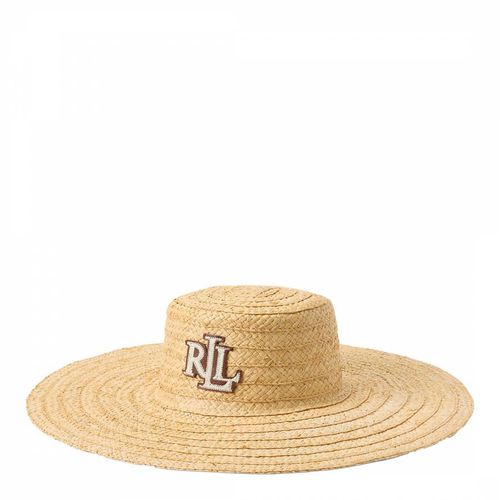 Natural Raffia Straw Hat - Lauren Ralph Lauren - Modalova