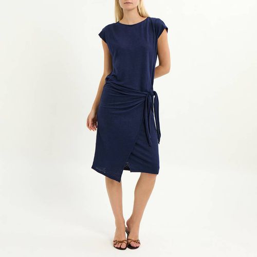 Navy Wrap Linen Mini Dress - Polo Ralph Lauren - Modalova