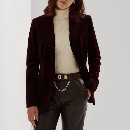 Burgundy Velour Cotton Blend Blazer - Lauren Ralph Lauren - Modalova