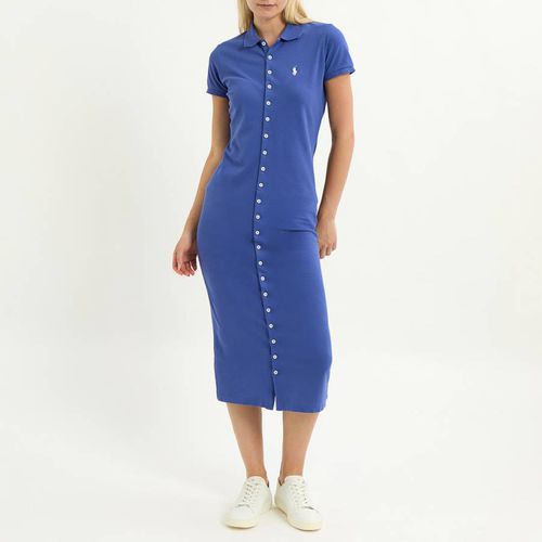 Blue Cotton Blend Polo Midi Dress - Polo Ralph Lauren - Modalova