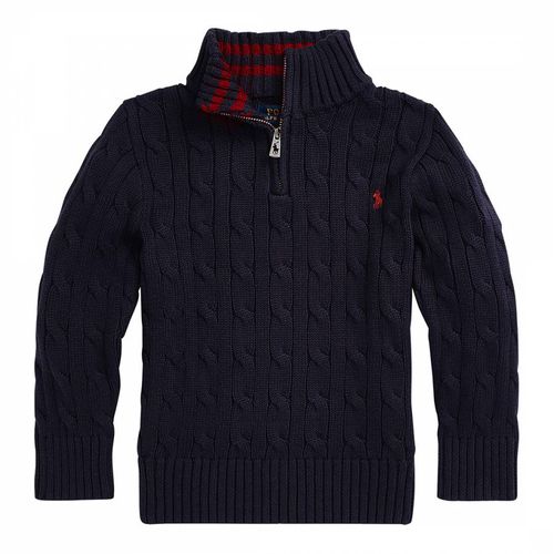 Younger Boy′s Half Zip Cable Knit Cotton Jumper - Polo Ralph Lauren - Modalova