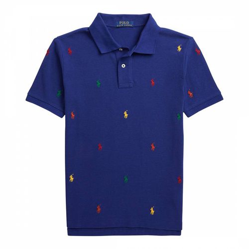 Older Boy′s Dark Printed Cotton Mesh Polo Shirt - Polo Ralph Lauren - Modalova