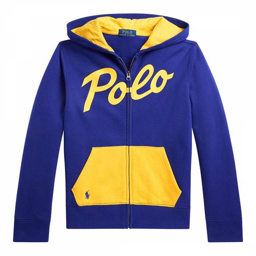 Older Boy′s Royal Front Logo Zipped Cotton Blend Hoodie - Polo Ralph Lauren - Modalova