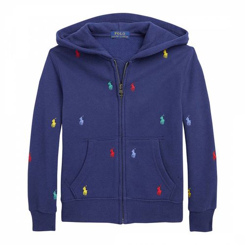 Younger Boy′s Dark Pony Print Cotton Blend Zip Up Hoodie - Polo Ralph Lauren - Modalova