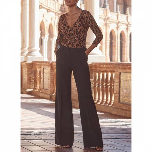 High Waisted Wide Leg Trousers - SOSANDAR - Modalova