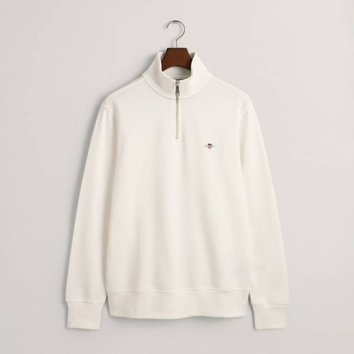 Ecru Embroidered Archive Shield Half Zip Sweatshirt - Gant - Modalova