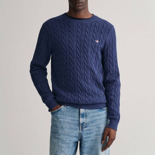 Cable Knit Crew Neck Cotton Jumper - Gant - Modalova