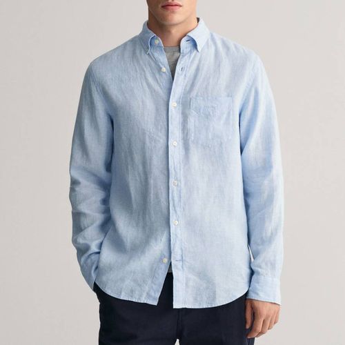 Pale Blue Regular Linen Shirt - Gant - Modalova