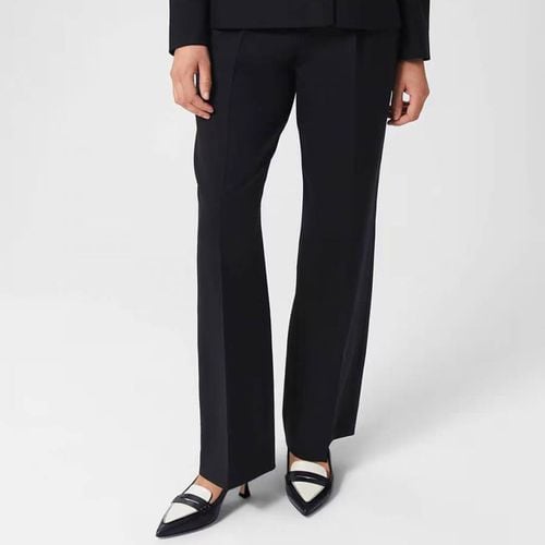 Navy Fara Wool Blend Trousers - Hobbs London - Modalova