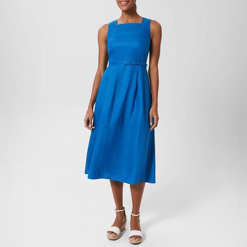 Blue Jaida Linen Midi Dress - Hobbs London - Modalova