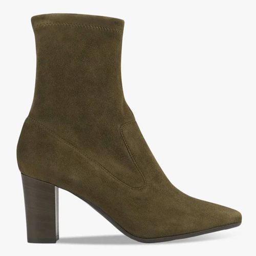 Olive Alice Stretch Suede Heeled Ankle Boots - L K Bennett - Modalova