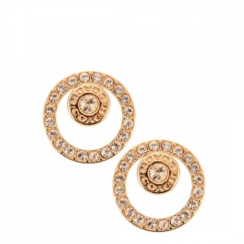 Gold Open Circle Pave Halo Studs - Coach - Modalova