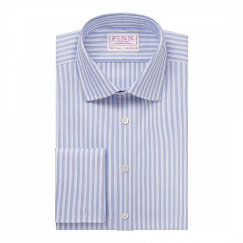 Striped Tailored Fit Dobby Cotton Shirt - Thomas Pink - Modalova