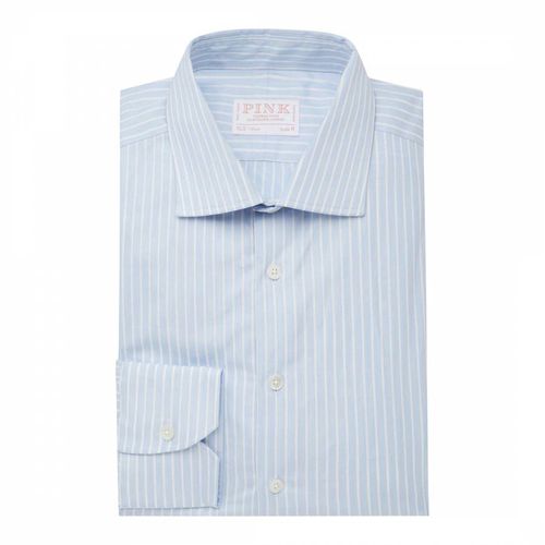 Blue Stripe Slim Fit Cotton Shirt - Thomas Pink - Modalova