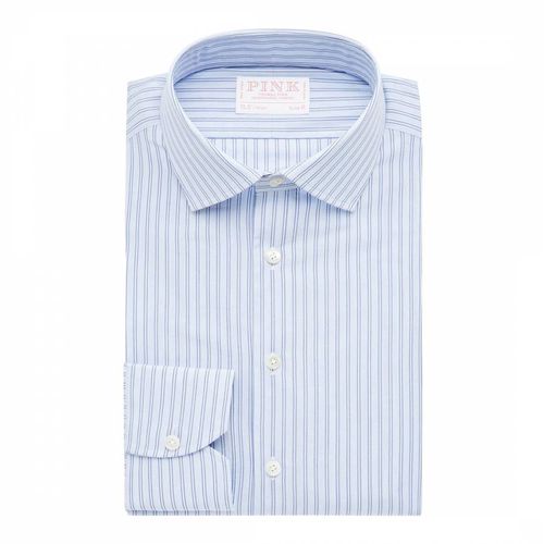 Blue Stripe Slim Fit Cotton Shirt - Thomas Pink - Modalova