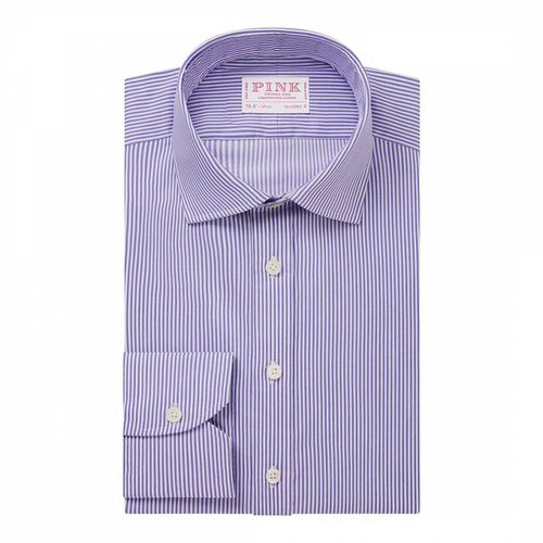 Stripe Tailored Fit Twill Cotton Shirt - Thomas Pink - Modalova