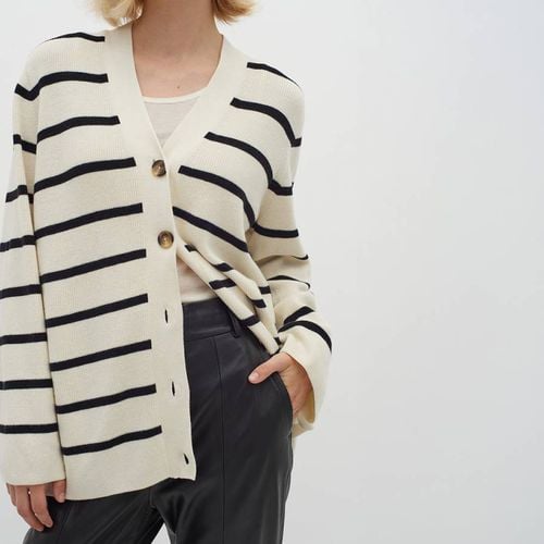 White Stripe Cashmere Blend Cardigan - Inwear - Modalova