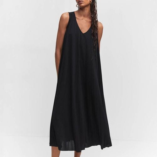 Black Pleated Midi Dress - Mango - Modalova