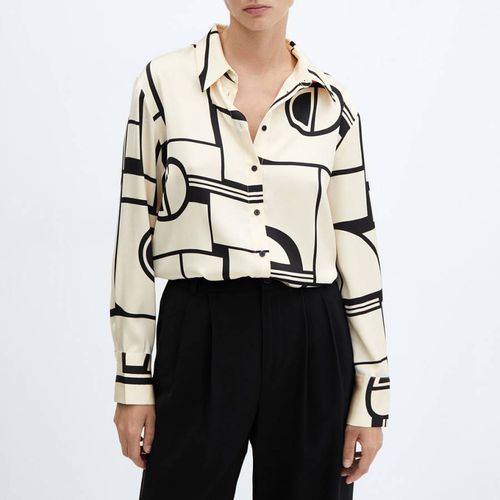 Black Geometric Print Shirt - Mango - Modalova