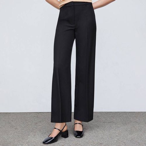 Black Pleat Straight Trousers - Mango - Modalova