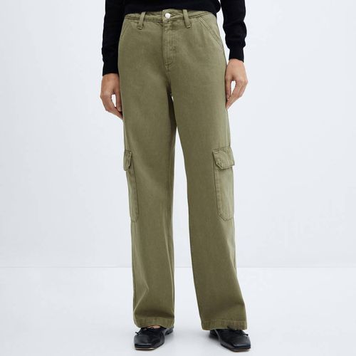 Green Wide Leg Cargo Jeans - Mango - Modalova