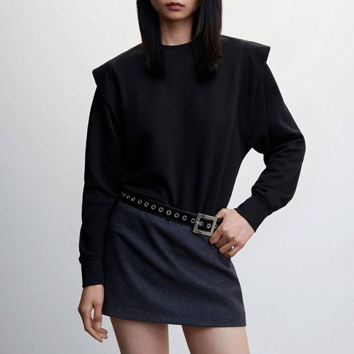 Black Shoulder Pad Detail Jumper - Mango - Modalova