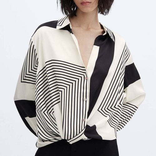 Cream Stripe-Print Shirt - Mango - Modalova