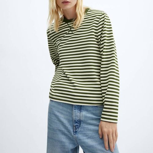 Green Striped Sweatshirt - Mango - Modalova