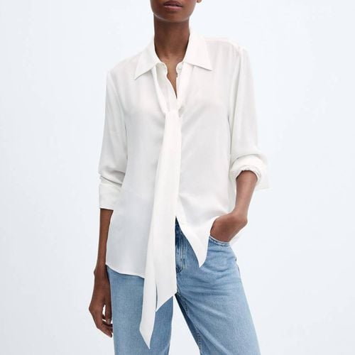 White Tie-neck blouse - Mango - Modalova