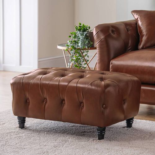 The Soho Footstool Leather Brown - The Great Sofa Company - Modalova