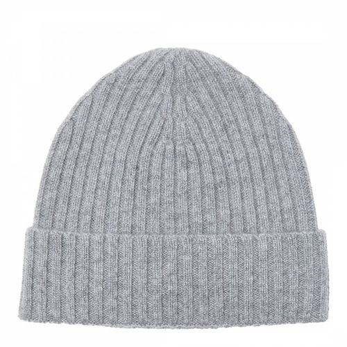 Grey Ribbed Cashmere Beanie - Laycuna London - Modalova