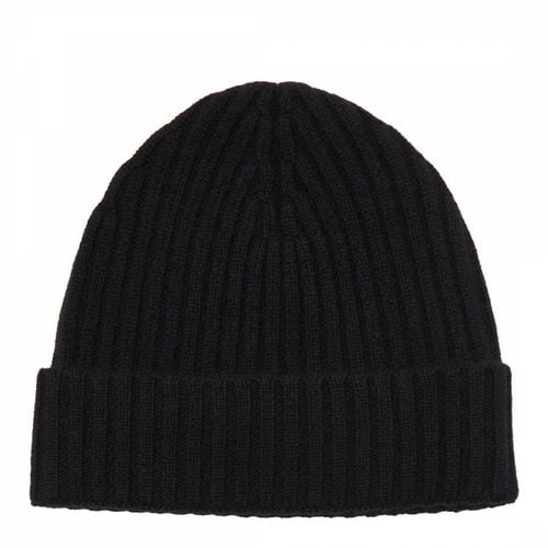 Black Ribbed Cashmere Beanie - Laycuna London - Modalova