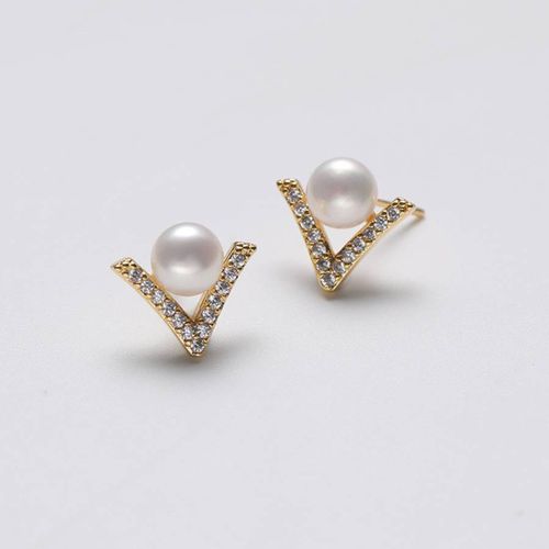 White Genuine Freshwater Pearl Earrings - Sound Of Pearls London - Modalova